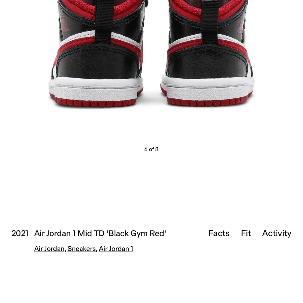 Nike Jordan 1 mid red/black -Toddler size 4c - Picture 8 of 8